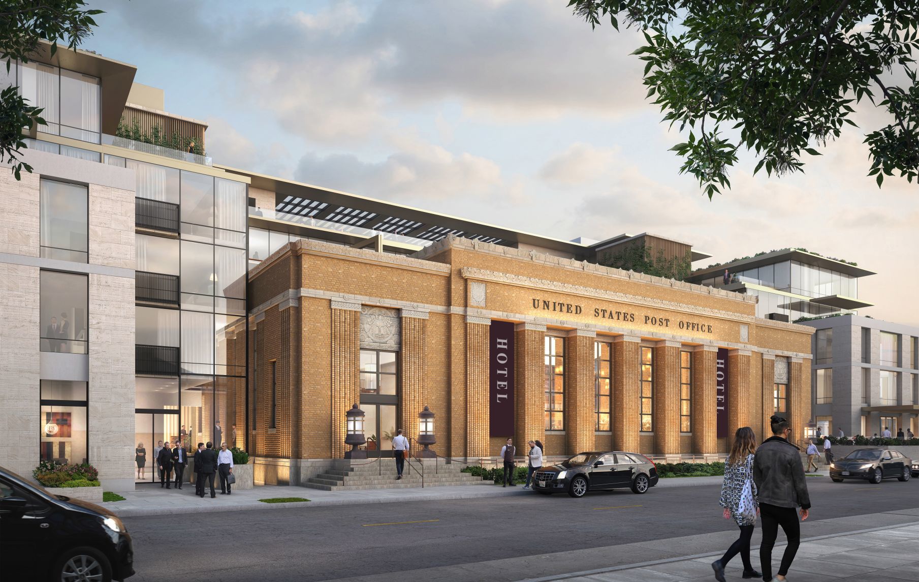 An artist rendering of the future Franklin Station hotel complex in downtown Napa.